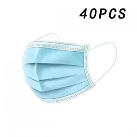 40 Stück Chirurgische Einwegmaske Gesichtsmaske Blau 3-lagig Gegen Sars-Cov-2